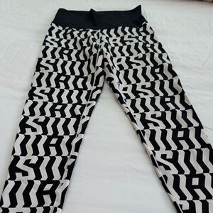 adidas Kids Black and White Patterned Leggings